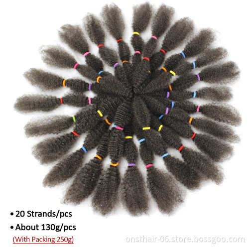 Onst Soft Big Afro Kinky Curly Marley Twist Braiding Crochet Braids Hair Braid Hair Synthetic Extension Bulk For Wick 12"  250g